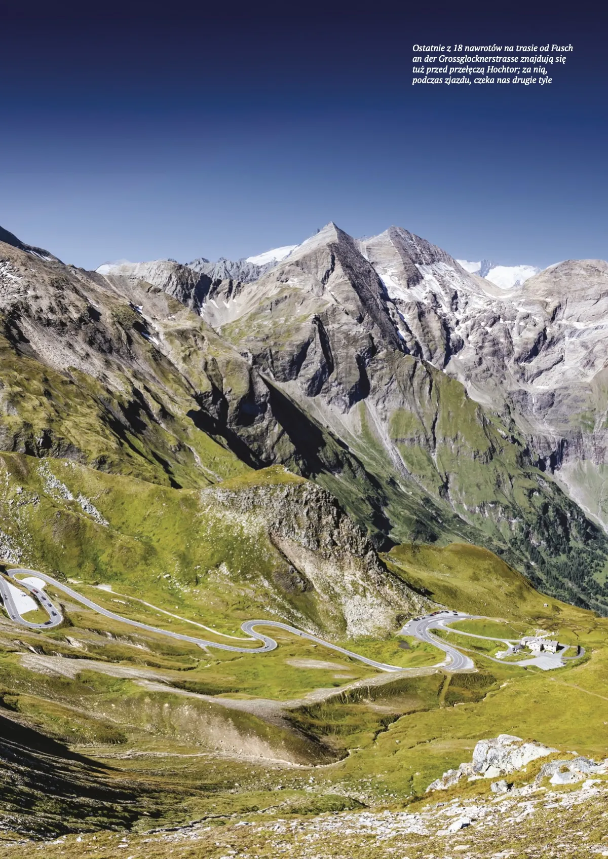 Strona albumu z opisem trasy alpejskiej